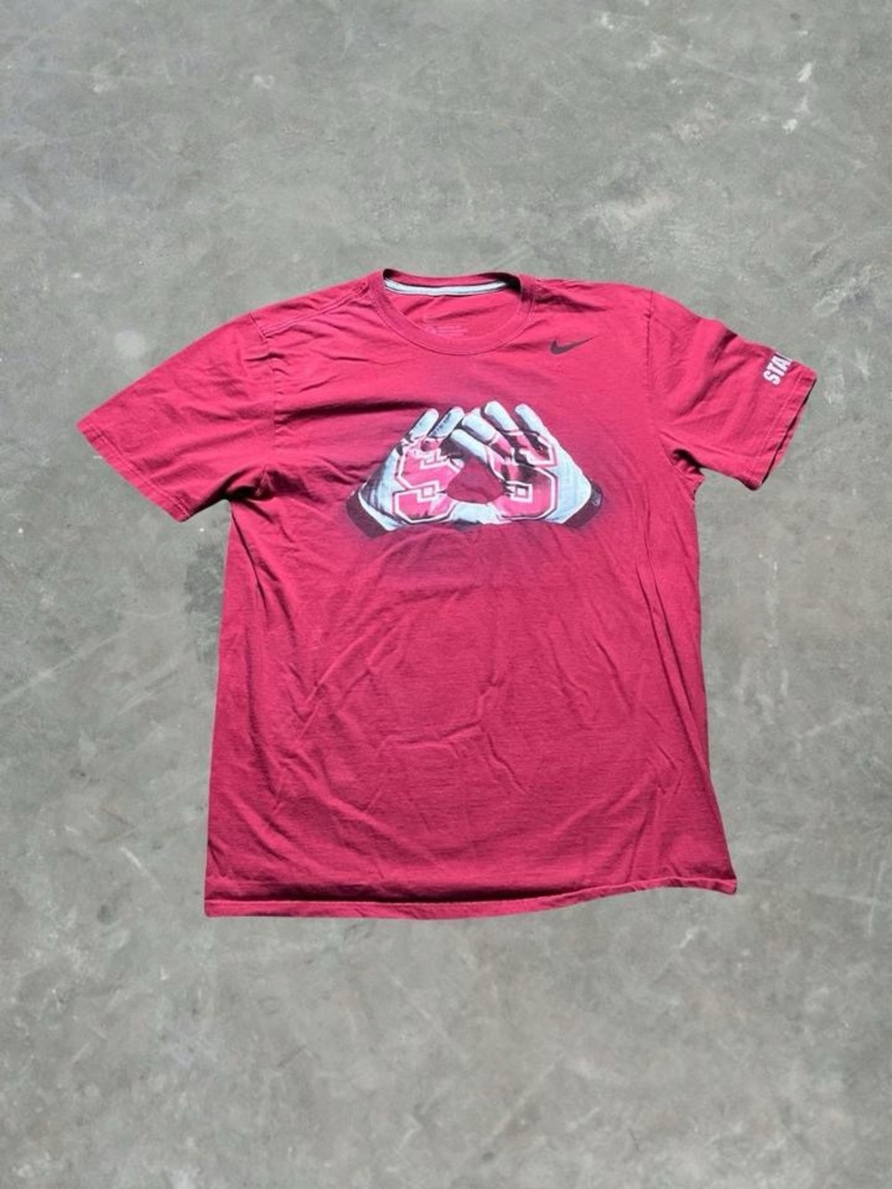 ☀️ Stanford Cardinal Nike NCAACollege Football Graphic Tee Mens L Red